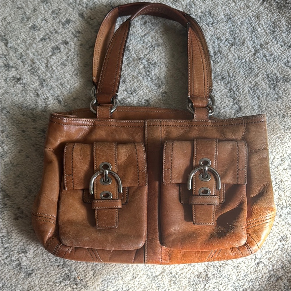 Coach Brown Leather Tote Bag